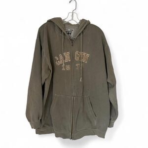 Caribbean Side khaki zip up hoodie Y2K Size XL